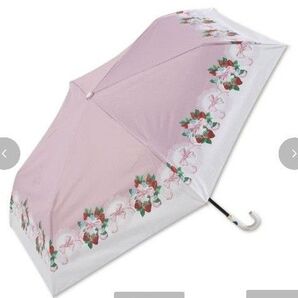 しまむら 青木美沙子 折りたたみ傘 苺柄 晴雨兼用傘