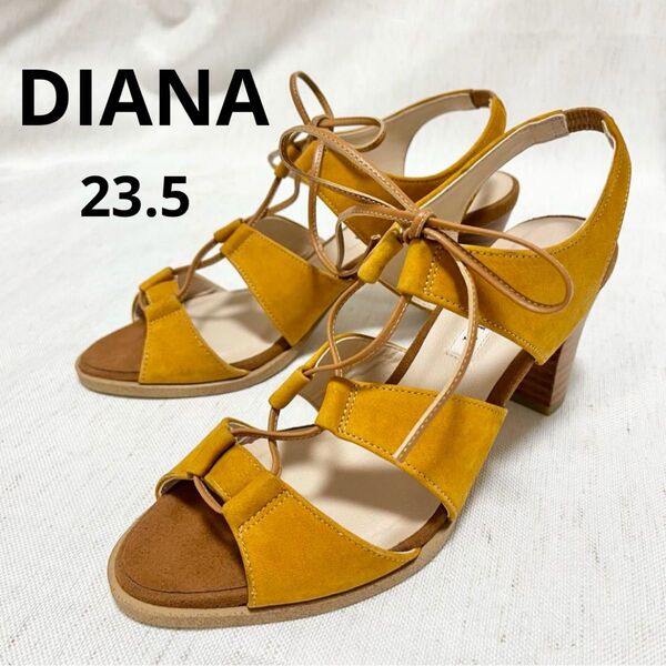 【未使用】ダイアナ DIANAレースアップ サンダル クロス 23.5