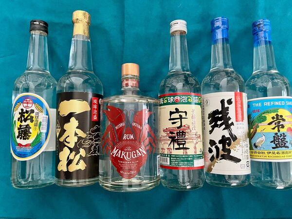【沖縄】泡盛 5本 + ラム酒セット 残波・守禮・常盤・松藤・一本松・マクガン