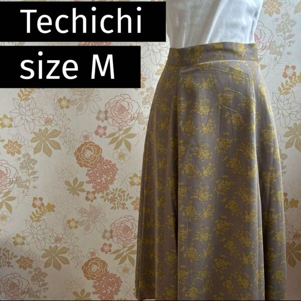 Te chichi ロング フレア スカート M ウエストゴム 裏地付