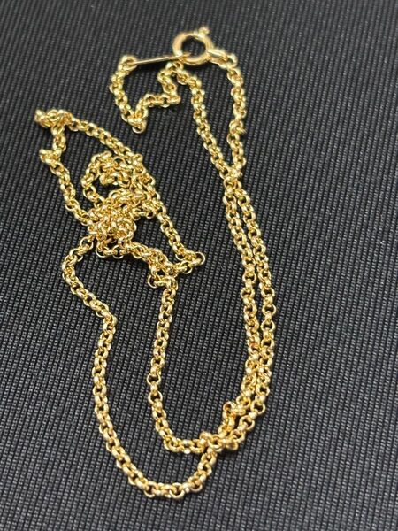 K18 ゴールド ネックレス チェーン 刻印入り 即日発送 アクセサリー ロール 引き輪タイプ