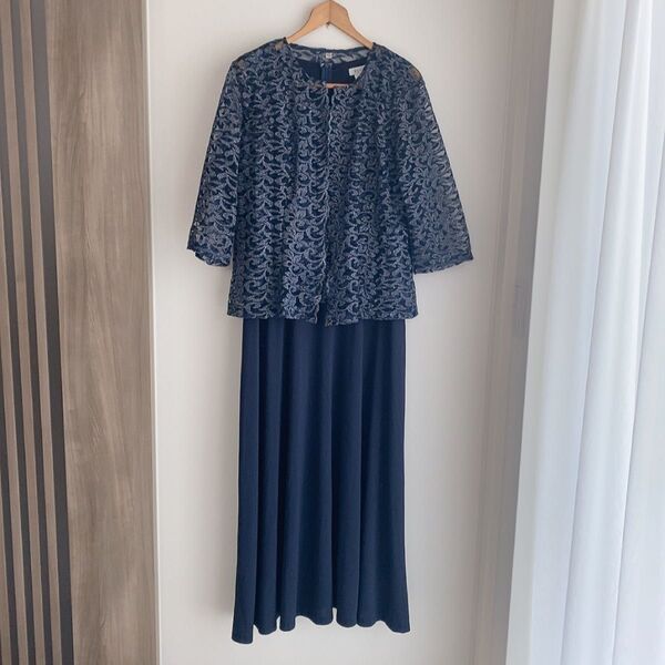ドレス 結婚式 ワンピース ロングスカート セットアップ アールズガウン ドレス ママドレス 2XL 大きいサイズ