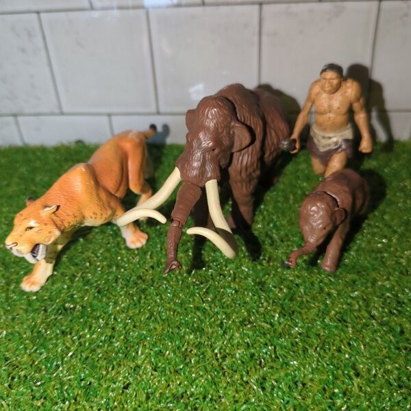 アニア マンモス サーベルタイガー ネアンデルタール人 フィギュア 動物