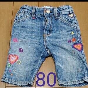 デニムパンツ デニムハーフパンツ babyGAP 80 used品