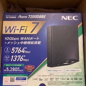 新品未開封 NEC PA-7200D8BE 無線LANルーター Aterm wi-fi 7対応 メッシュ中継機能搭載