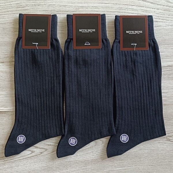 【300紺】ミツミネ 靴下|ソックス|日本製|25-27cm|セット売り ビジネスソックス 夏用