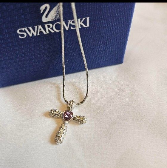 【美品】SWAROVSKI スワロフスキー クロス ネックレス ネックレス