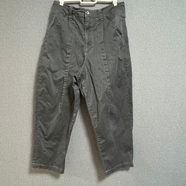 USED FRAPBOIS フラボア サイズ2 ワイドパンツ サルエルパンツ アンクル丈 グレー ブラック デニム デニムパンツ
