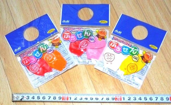 ◆非売品 Asahi アサヒ飲料 やなせたかし それいけ! アンパンマン ゴム風船 フウセン ふうせん 2枚×3点セット◆