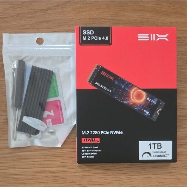 新品 NVMe SSD 1TB M.2 pcle 4.0 2280 ③ ヒートシンク付き