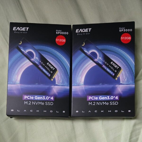 EAGET BLACK HOLE SP3000 512GB NVMe M.2 SSD 2個 計1TB