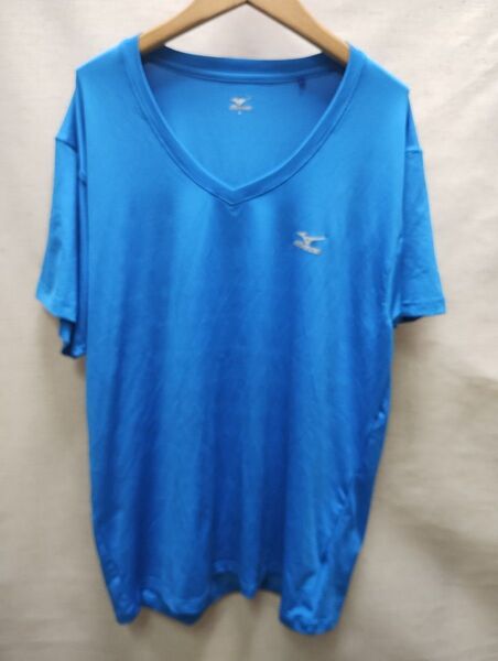 全国送料無料 ほぼ新品 ミズノ MIZUNO メンズ インナーVネック スポーツ 半袖 青色 Tシャツ Lサイズ 吸汗速乾