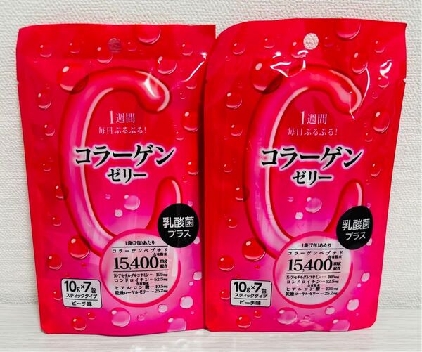 新日配薬品 コラーゲンゼリー ピーチ味 7包×2袋