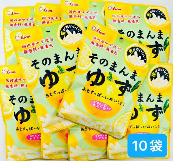 ライオン菓子 そのまんまゆず 10袋 ドライフルーツ お菓子詰め合わせ