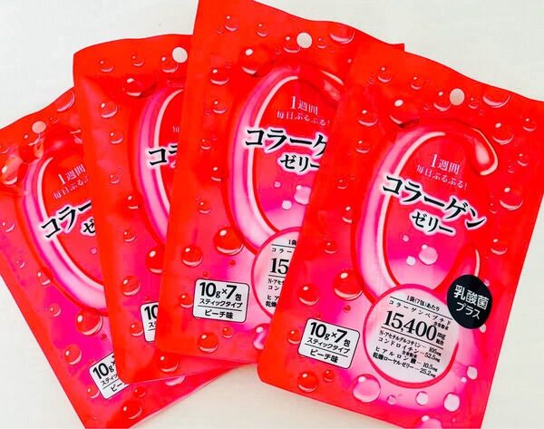 新日配薬品 コラーゲンゼリー ピーチ味 7包×4袋