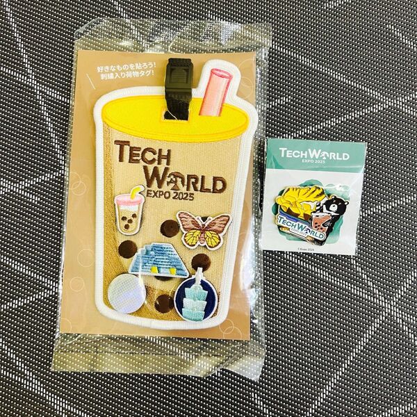 TECHWORLD 刺繍入り荷物タグ ピンバッチ 大阪万博 関西万博