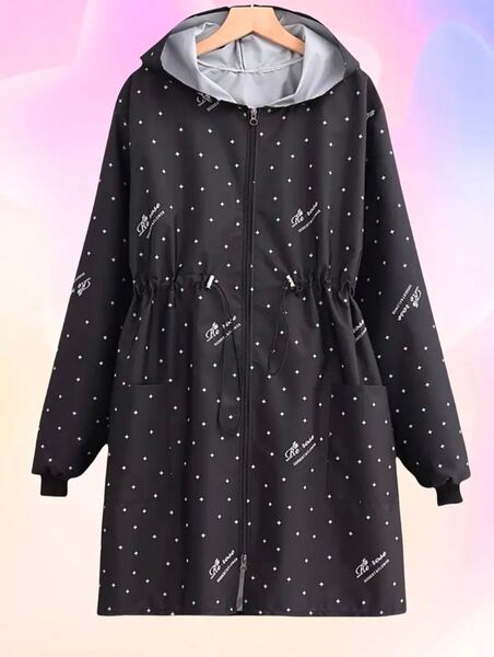 ☆レディース/レインコート/レインウェア/ブラック/スター柄/新品未使用