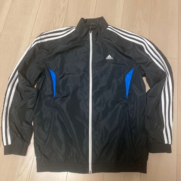 adidas ナイロンジャケット ブラック メンズ スポーツウェア 古着