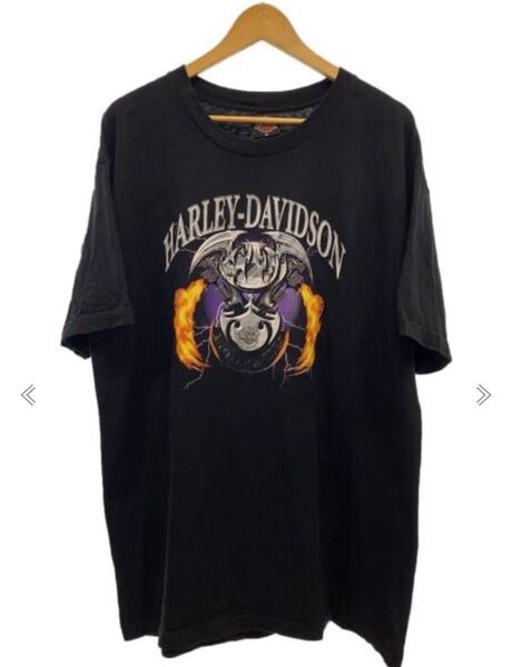 HARLEY-DAVIDSON XL Tシャツ プリントシャツ バイクシャツ ブラック 黒 古着