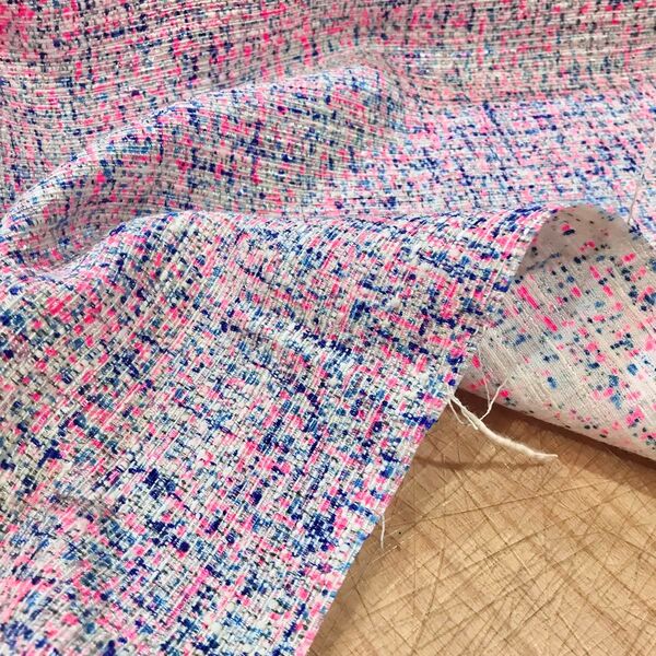 ネオンツィード ピンク 114cm巾×1m ネオンカラー 蛍光色