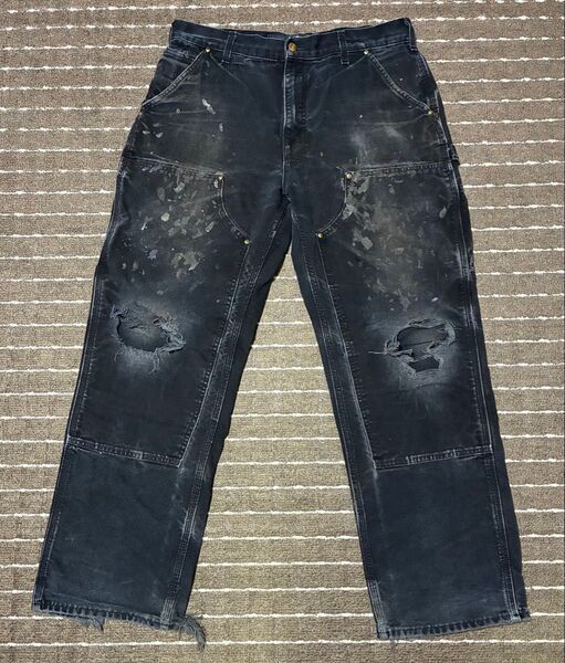 極上ボロ carhartt ダブルニーペインターパンツ フェード ペンキ W34