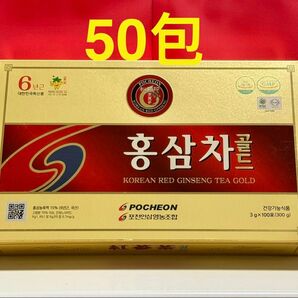 韓国抱川6年根紅参茶 高麗 紅参茶 GOLD 50包