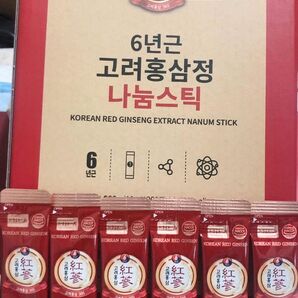 韓国産紅参 6年根 高麗紅参スティック 30包