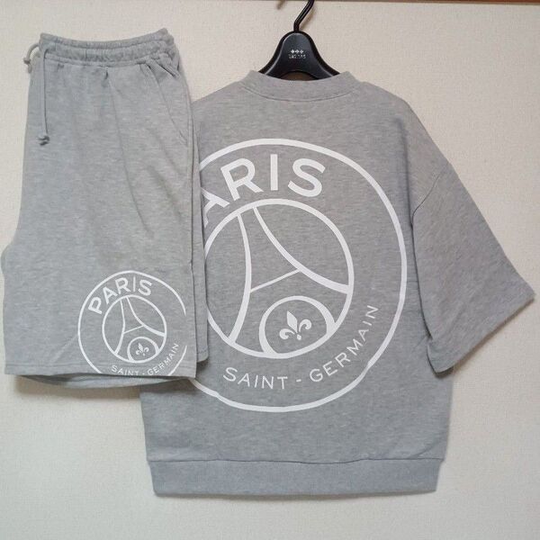 PARIS SAINT-GERMAINパリサンジェルマン新品未使用上下セットアップTシャツ半袖ショートパンツグレーサイズXL