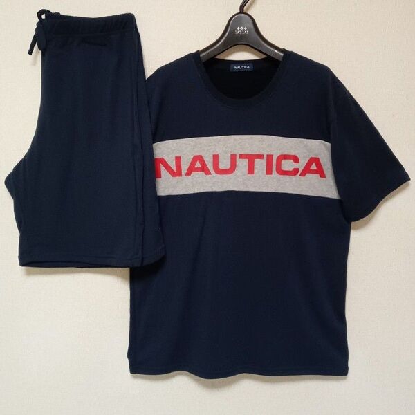 NAUTICAノーティカ新品未使用上下セットアップTシャツ半袖ハーフパンツネイビーサイズL
