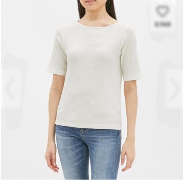 GU ワッフルボートネックT (半袖) 半袖 Tシャツ