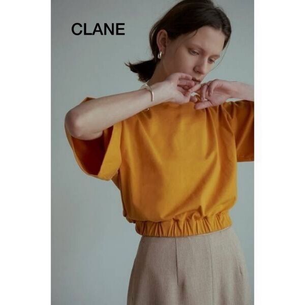 CLANE BACK OPEN MINI TOPS クラネ tシャツ オレンジ レディース 半袖 auralee