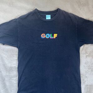 GOLF WANG Tシャツ 黒 Mサイズ スケーター ストリート系 短丈 ロゴ