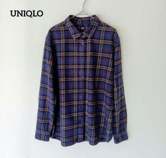 UNIQLO ユニクロ☆綿100%/フランネルチェックシャツ/XLサイズ