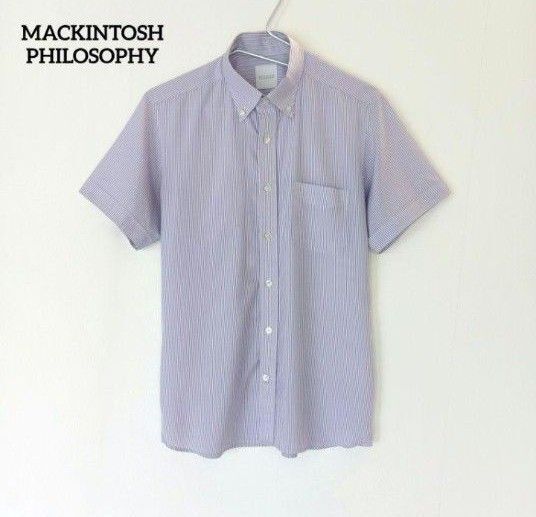マッキントッシュ フィロソフィー☆ストライプ/ボタンダウンシャツ
