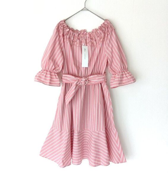 【タグ付き】JILL by JILLSTUART ジルバイジルスチュアート☆綿100%/ストライプワンピース