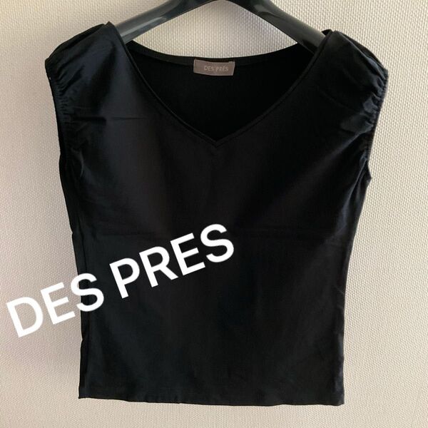 トゥモローランド☆DES PRES☆黒カットソー☆ノースリーブ☆コットン