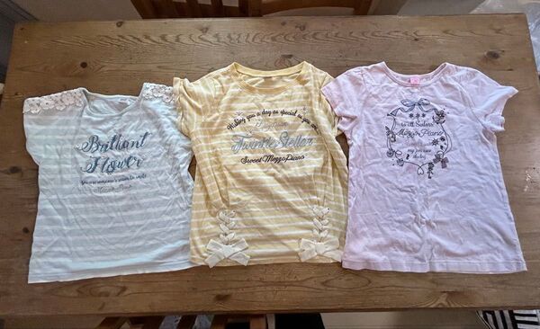 ■まとめ売り メゾピアノ 女の子 M 半袖 Tシャツ 夏服 3点 150