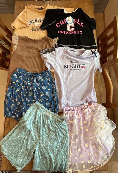 ■まとめ売り 女の子 160 半袖 Tシャツ パンツ他 服 タグ付有 春 夏服 7点
