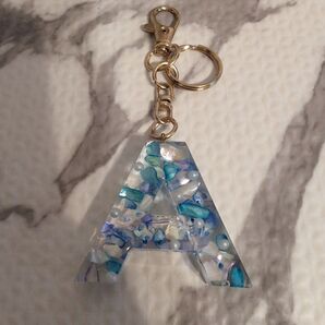 レジン イニシャルキーホルダー 【A】