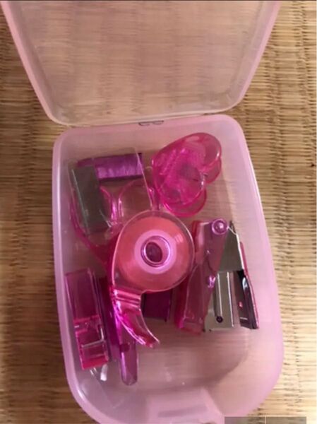 【ミニサイズ】事務用品5点セットピンクグッズ