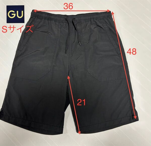 GU ショートパンツ 黒 Sサイズ ジーユー 黒 シンプル 夏 半パンツ 定番 山 海 プール ブラック 半ズボン ハーフパンツ