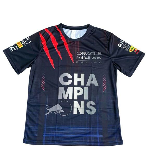 レッドブル Tシャツ 薄手 ドライ レーシング バイク f1 ネイビー 海外 M 日本Lサイズ相当