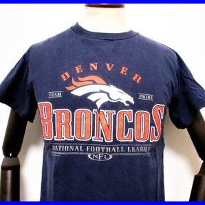 即決! NFL デンバーブロンコス 丸胴タイプ 半袖Tシャツ メンズS-M相当 Denver Broncos VF KNITWEAR INC