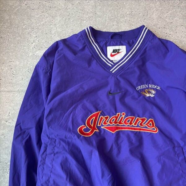 NIKE 90s プルオーバー ナイロン ビックロゴ 白タグ パープル XL