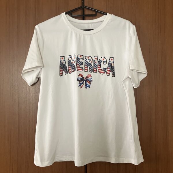 半袖Tシャツ Tシャツ プリントTシャツ アメリカ かわいい シーイン 白