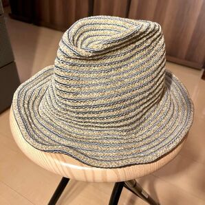 【美品】JACQUES LE CORRE ジャックルコー ストライプハット ストローハット ハット 帽子 フランス製 麦わら帽子