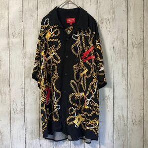 Supreme シュプリーム ChainsRayonS/S オープンカラーシャツ レーヨン 半袖 半袖シャツ 総柄 オープンカラー