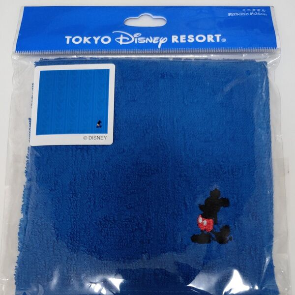 東京ディズニーリゾート ミッキーマウス ミニタオル ブルー 未使用