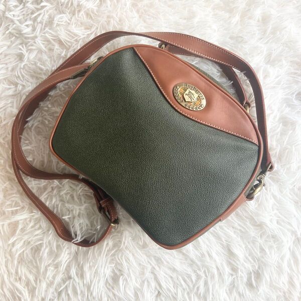 極美品 希少 ヴィンテージ BURBERRY バーバリー ショルダーバッグ ハンドバッグ 2way pvc レザー グリーン