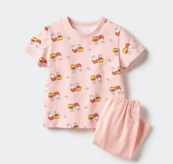 ユニクロ パジャマ ミッフィ 110cm 半袖Tシャツ キッズパジャマ 女の子 上下セット